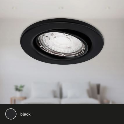 Brilo - KIT 3x Infälld LED badrumsbelysning 1xGU10/5W/230V IP23 svart