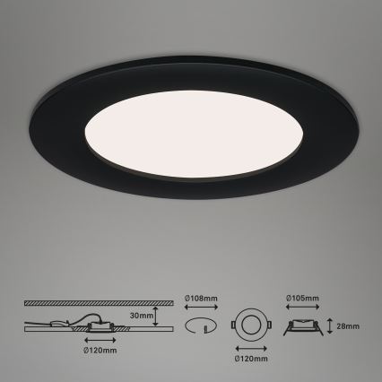 Brilo - KIT 3x Infälld LED badrumsbelysning FLAT LED/7W/230V IP44
