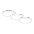Brilo - KIT 3x Infälld LED badrumsbelysning LED/4W/230V IP44 3000/4000K vit