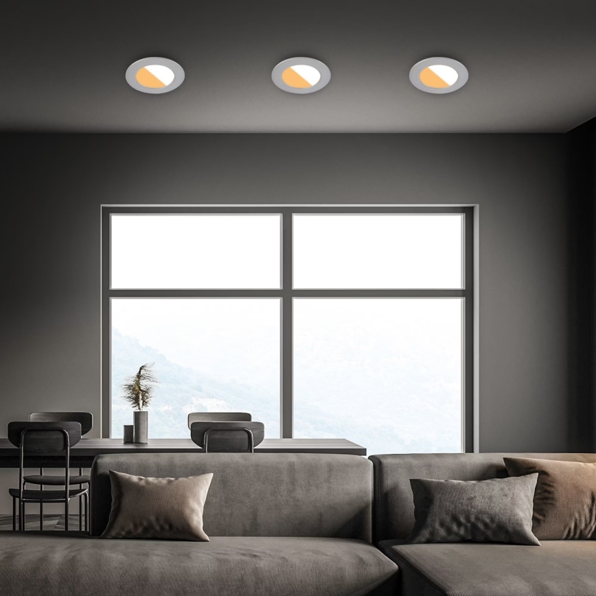 Brilo - KIT 3x Infälld LED badrumsbelysning LED/4W/230V IP44 3000/4000K silver