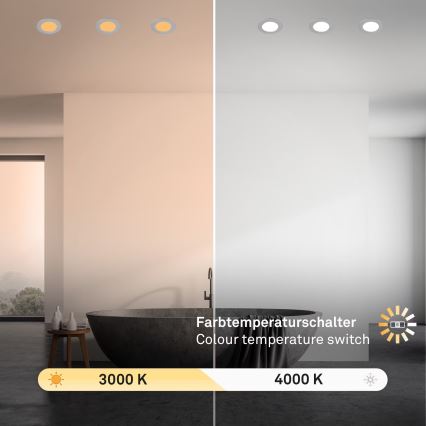 Brilo - KIT 3x Infälld LED badrumsbelysning LED/4W/230V IP44 3000/4000K silver