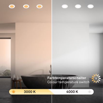 Brilo - KIT 3x Infälld LED badrumsbelysning LED/4W/230V IP44 3000/4000K vit