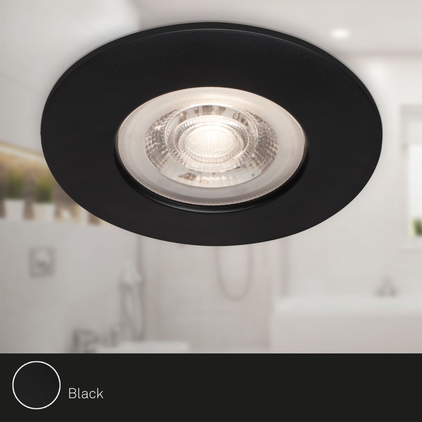 Brilo - KIT 4x Infälld LED badrumsbelysning LED/4,9W/230V IP44 svart