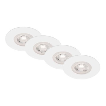 Brilo - KIT 4x Infälld LED badrumsbelysning LED/4,9W/230V IP44 vit