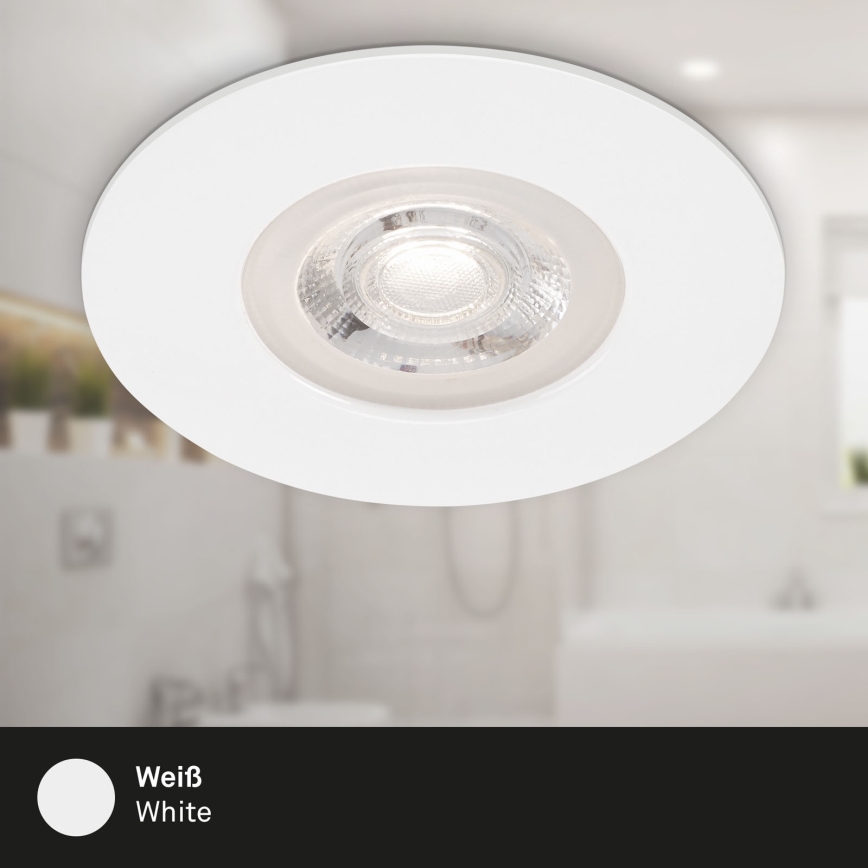 Brilo - KIT 4x Infälld LED badrumsbelysning LED/4,9W/230V IP44 vit