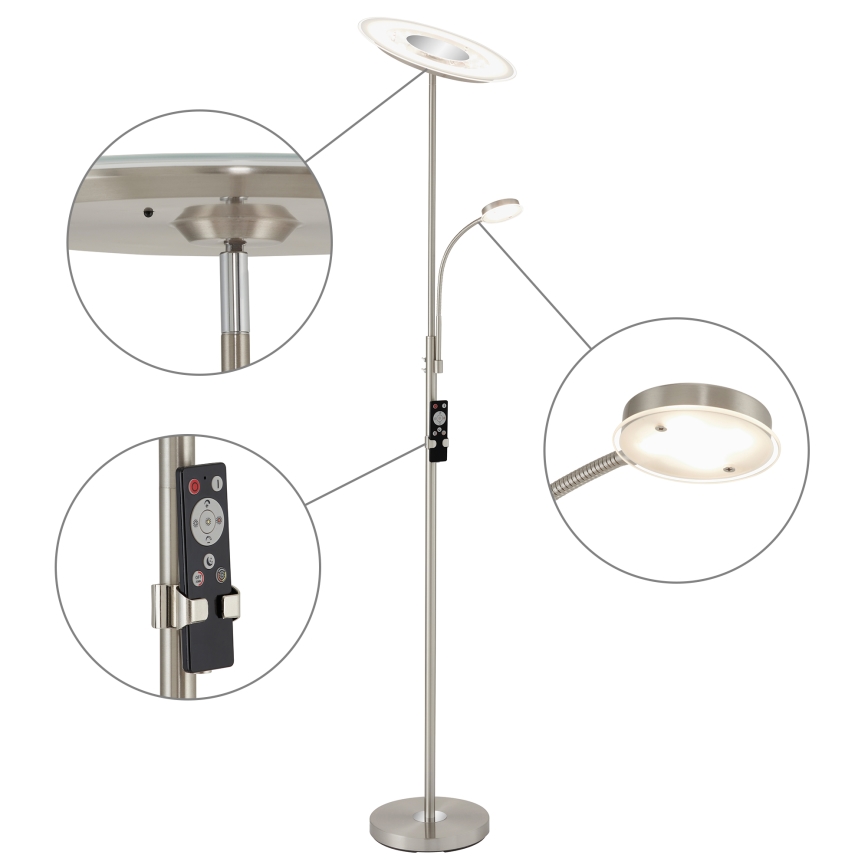 Brilo - LED Dimbar golvlampa LED/29,5W/230V + LED/3,5W 3000-6000K + fjärrkontroll