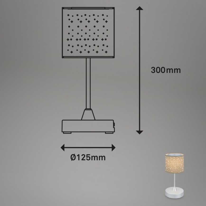 Brilo - LED Dimbart uppladdningsbart utomhusbordslampa LOLE LED/3W/5V 2000mAh IP44 silver/beige