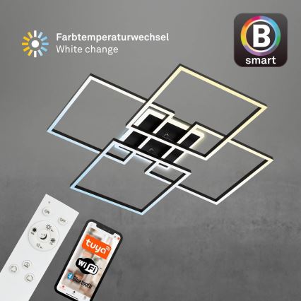 Brilo - dimbart LED-takarmatur FRAME LED/50W/230V 2700-6500K 72,4x72,4cm svart Wi-Fi Tuya + fjärrkontroll