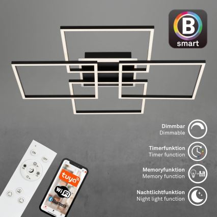 Brilo - dimbart LED-takarmatur FRAME LED/50W/230V 2700-6500K 72,4x72,4cm svart Wi-Fi Tuya + fjärrkontroll