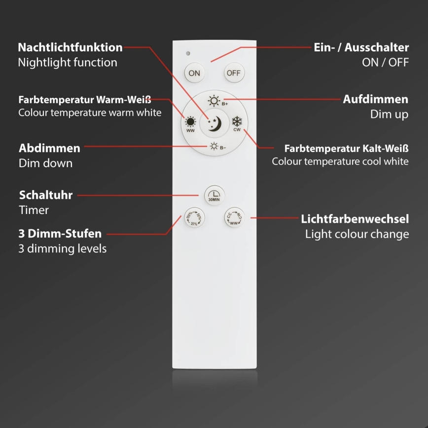 Brilo - dimbart LED-takarmatur FRAME LED/50W/230V 2700-6500K 72,4x72,4cm svart Wi-Fi Tuya + fjärrkontroll
