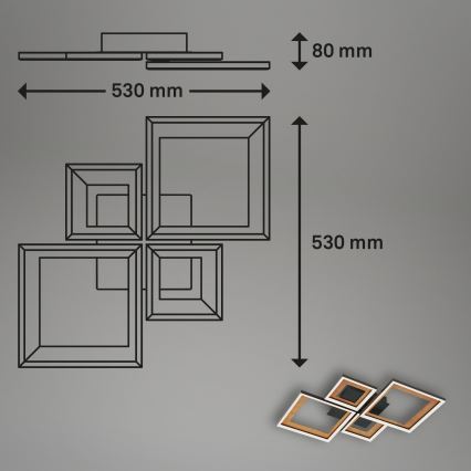 Brilo - LED dimbar taklampa FRAME LED/38W/230V