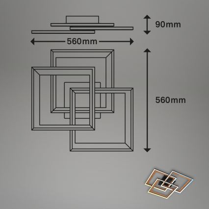 Brilo - LED dimbar taklampa FRAME LED/45W/230V 2700-6500K + fjärrkontroll