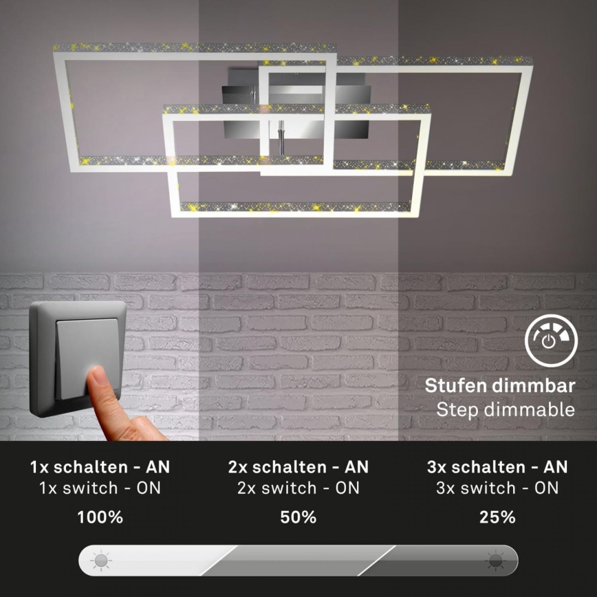 Brilo - LED Dimbar taklampa FRAME LED/57W/230V 3000K matt krom