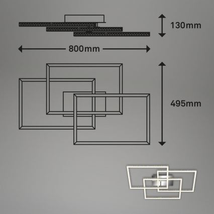 Brilo - LED Dimbar taklampa FRAME LED/57W/230V 3000K matt krom