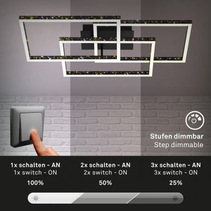 Brilo - LED Dimbar taklampa FRAME LED/57W/230V 3000K svart