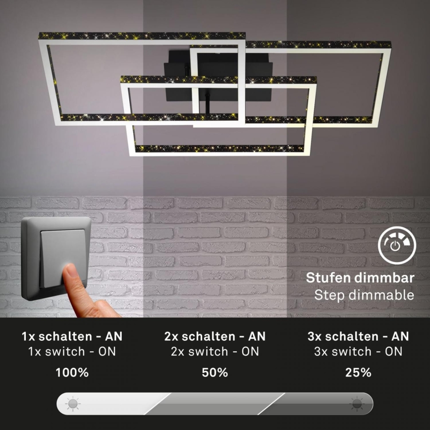 Brilo - LED Dimbar taklampa FRAME LED/57W/230V 3000K svart