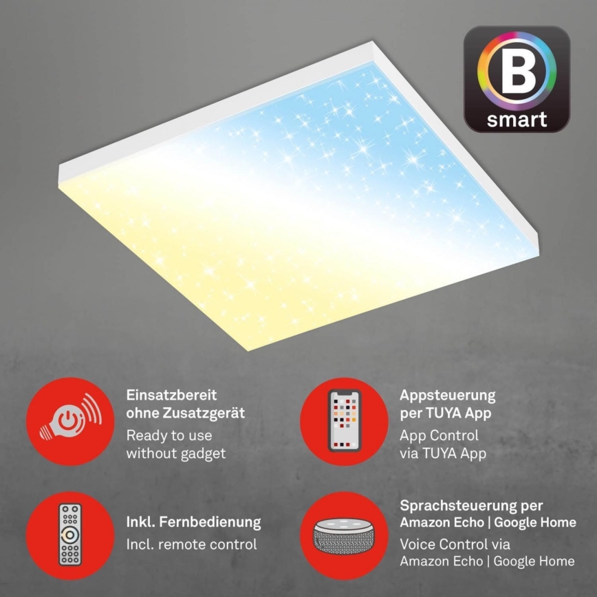 Brilo - LED Dimbar taklampa FRAMELESS LED/24W/230V 3000-6500K Wi-Fi Tuya + fjärrkontroll