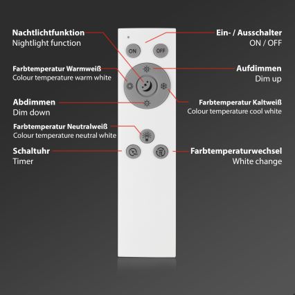 Brilo - LED Dimbar taklampa PIATTO LED/24W/230V 3000-6500K 100x25 cm + fjärrkontroll
