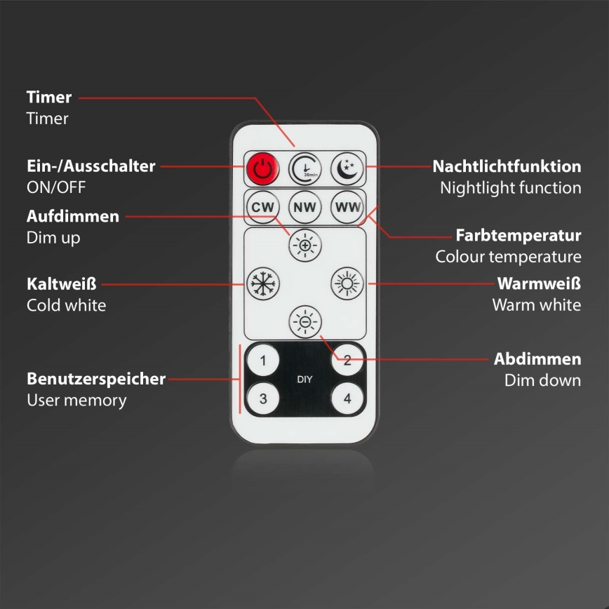 Brilo - LED Dimbar taklampa SLIM LED/22W/230V 2700-6500K + fjärrkontroll