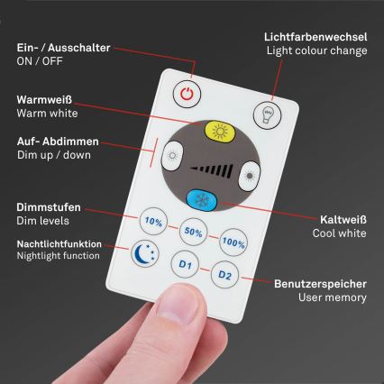 Brilo - LED Dimbar taklampa SLIM LED/22W/230V 2700-6500K Wi-Fi Tuya + fjärrkontroll