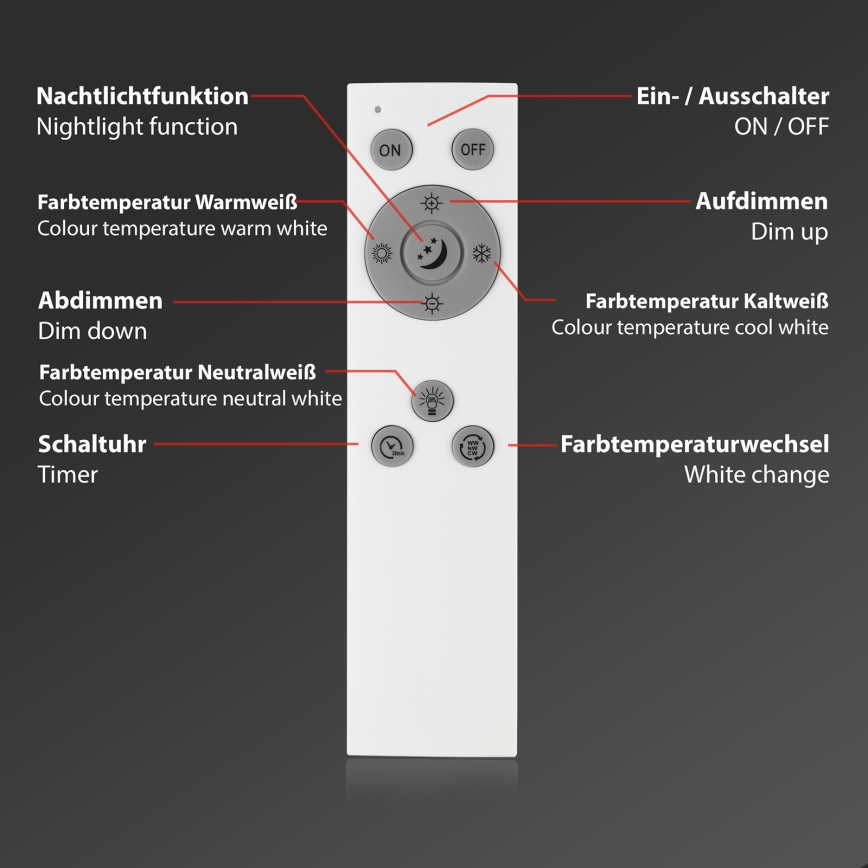 Brilo - LED Dimbar taklampa SLIM LED/31W/230V 2700-6500K + fjärrkontroll