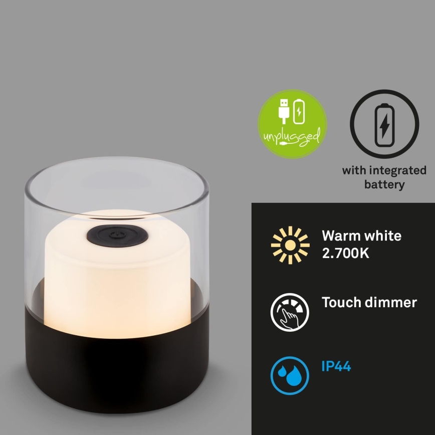Brilo - LED dimbar uppladdningsbar utomhusbordslampa LILET LED/2W/5V IP44