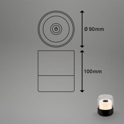 Brilo - LED dimbar uppladdningsbar utomhusbordslampa LILET LED/2W/5V IP44