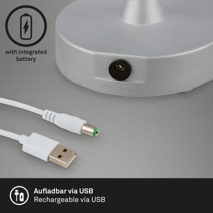 Brilo - LED dimbar uppladdningsbar utomhusbordslampa OLANA LED/3W/5V IP44