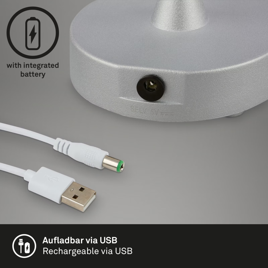 Brilo - LED dimbar uppladdningsbar utomhusbordslampa OLANA LED/3W/5V IP44