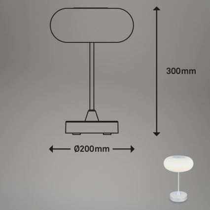 Brilo - LED dimbar uppladdningsbar utomhusbordslampa OLANA LED/3W/5V IP44