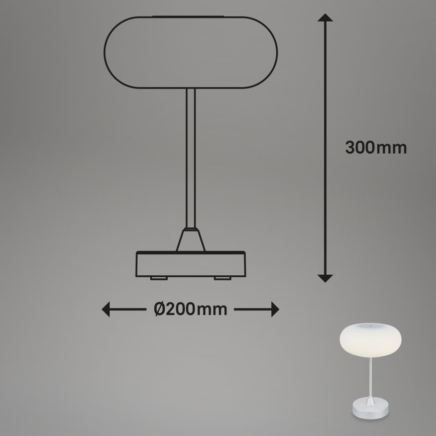 Brilo - LED dimbar uppladdningsbar utomhusbordslampa OLANA LED/3W/5V IP44
