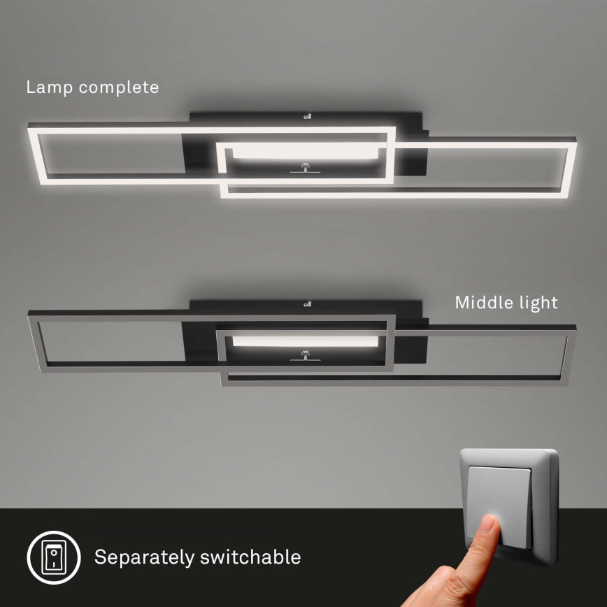 Brilo - LED fäst ljuskrona FRAME 2xLED/20W/230V svart