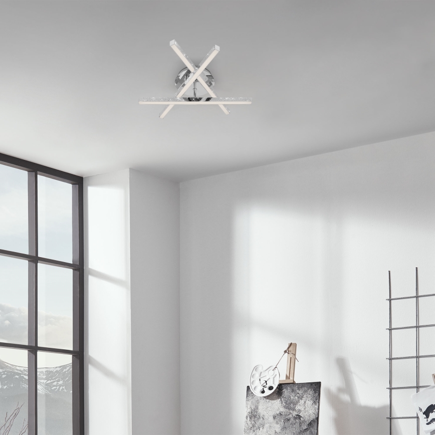 Brilo - LED fäst ljuskrona REY 3xLED/5W/230V skinande krom