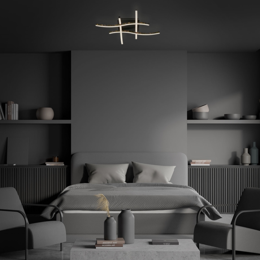 Brilo - LED fäst ljuskrona REY 4xLED/6W/230V svart