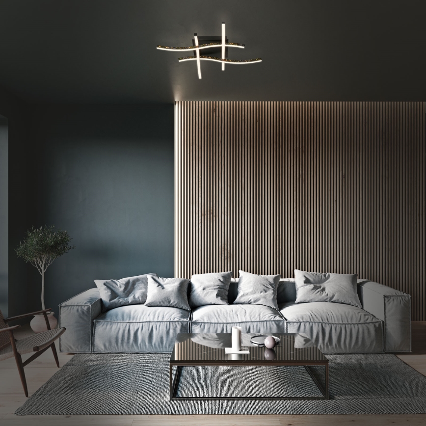 Brilo - LED fäst ljuskrona REY 4xLED/6W/230V svart