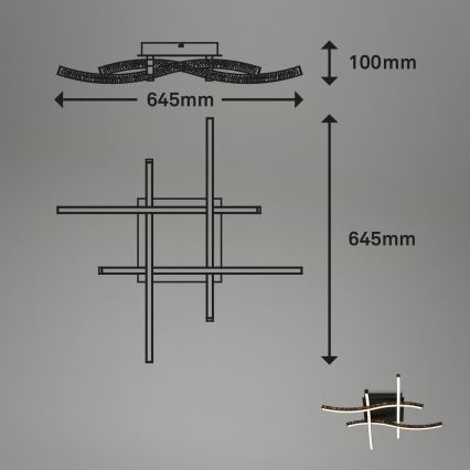 Brilo - LED fäst ljuskrona REY 4xLED/6W/230V svart