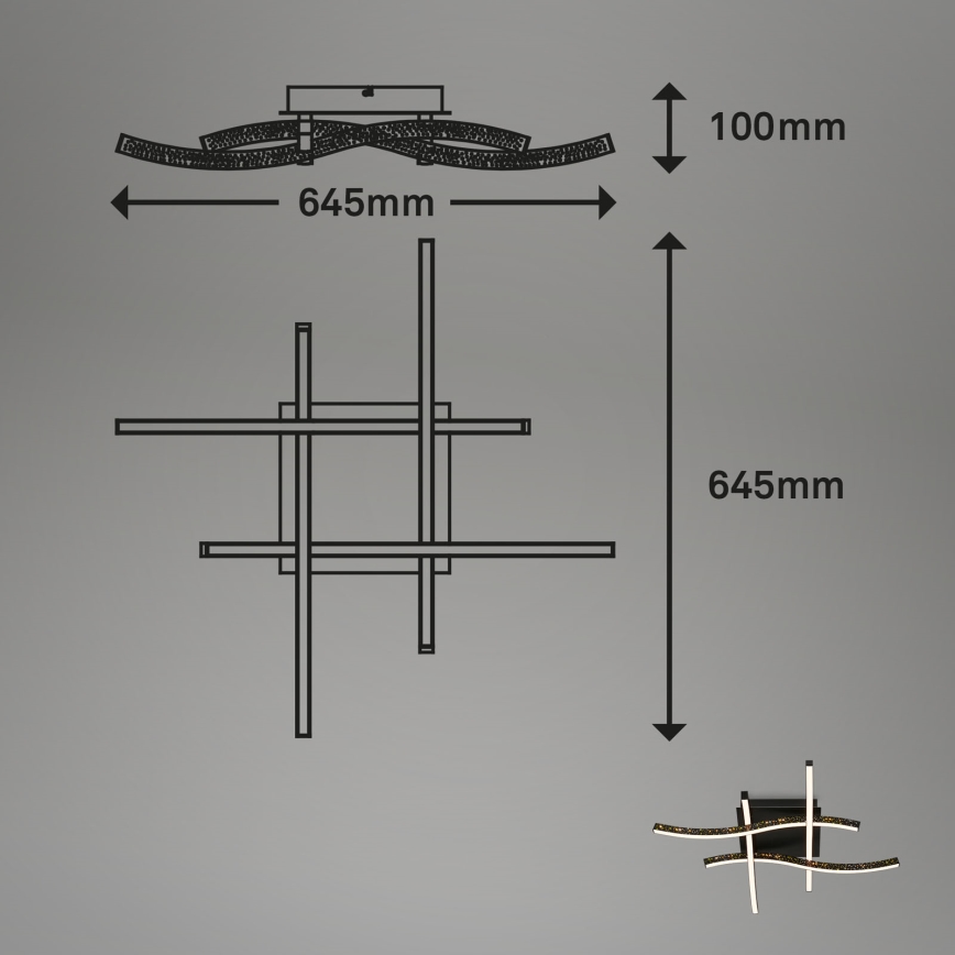 Brilo - LED fäst ljuskrona REY 4xLED/6W/230V svart