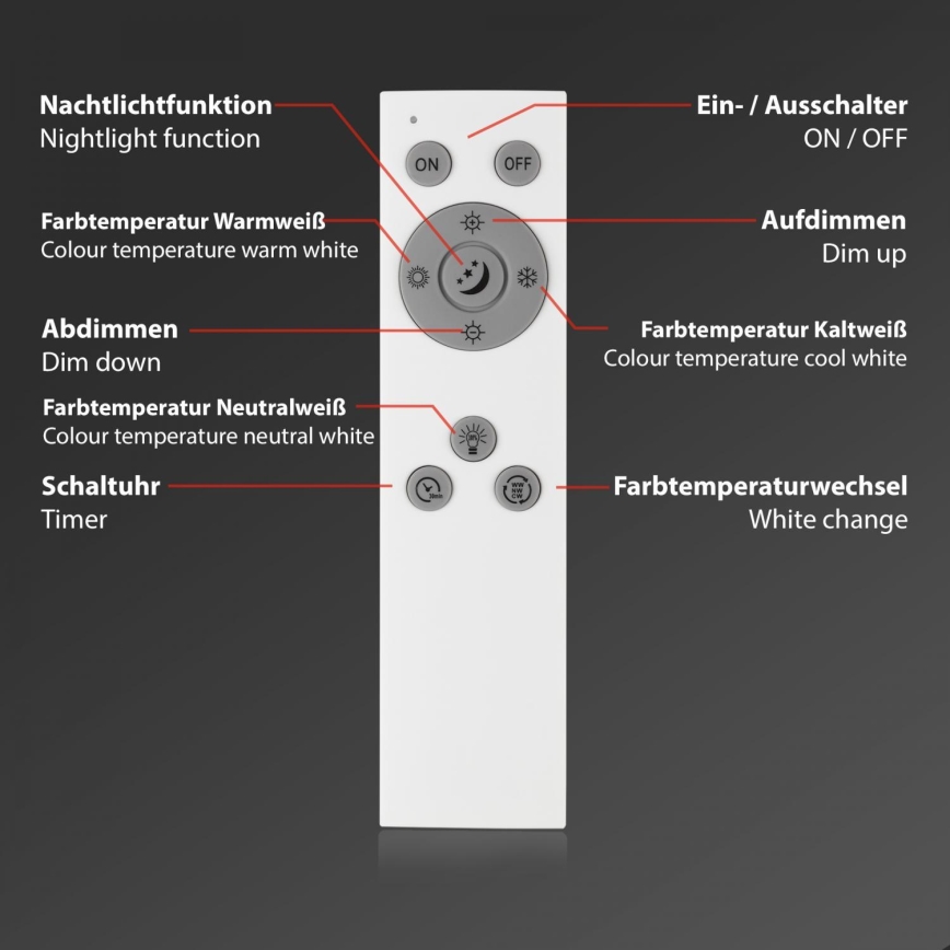 Brilo - LED Ljusreglerad fäst panel LED/24,5W/230V 3000-6500K + fjärrkontroll