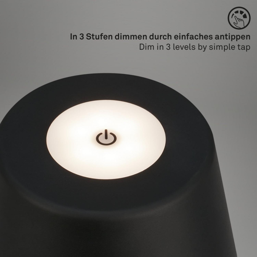 Brilo - LED Ljusreglerad uppladdningsbar utomhus bordslampa LED/3,5W/5V IP44 svart