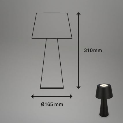 Brilo - LED Ljusreglerad uppladdningsbar utomhus bordslampa LED/3,5W/5V IP44 svart