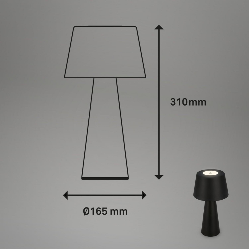 Brilo - LED Ljusreglerad uppladdningsbar utomhus bordslampa LED/3,5W/5V IP44 svart