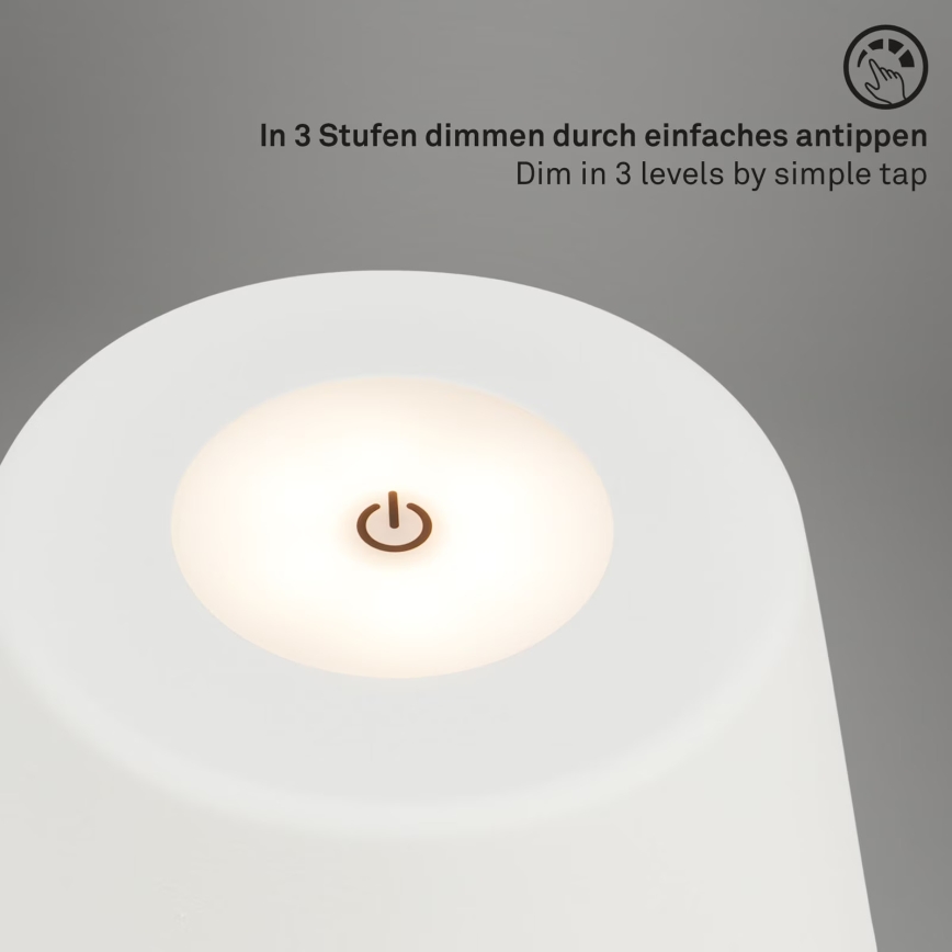 Brilo - LED Ljusreglerad uppladdningsbar utomhus bordslampa LED/3,5W/5V IP44 vit
