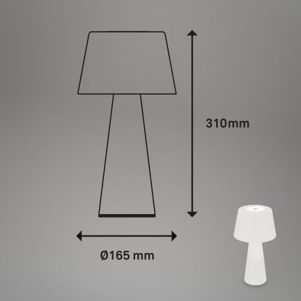 Brilo - LED Ljusreglerad uppladdningsbar utomhus bordslampa LED/3,5W/5V IP44 vit