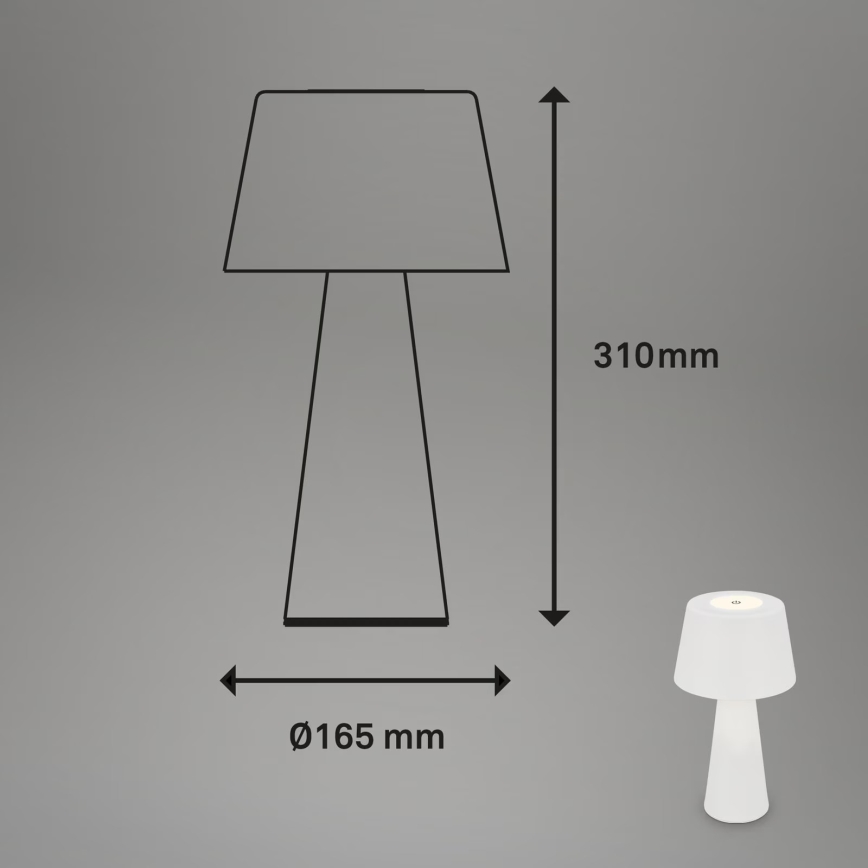 Brilo - LED Ljusreglerad uppladdningsbar utomhus bordslampa LED/3,5W/5V IP44 vit