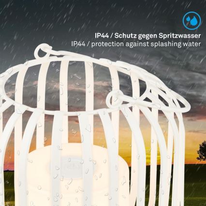 Brilo - LED Ljusreglerad uppladdningsbar utomhus bordslampa LED/2W/5V IP44 vit