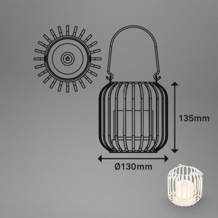 Brilo - LED Ljusreglerad uppladdningsbar utomhus bordslampa LED/2W/5V IP44 vit
