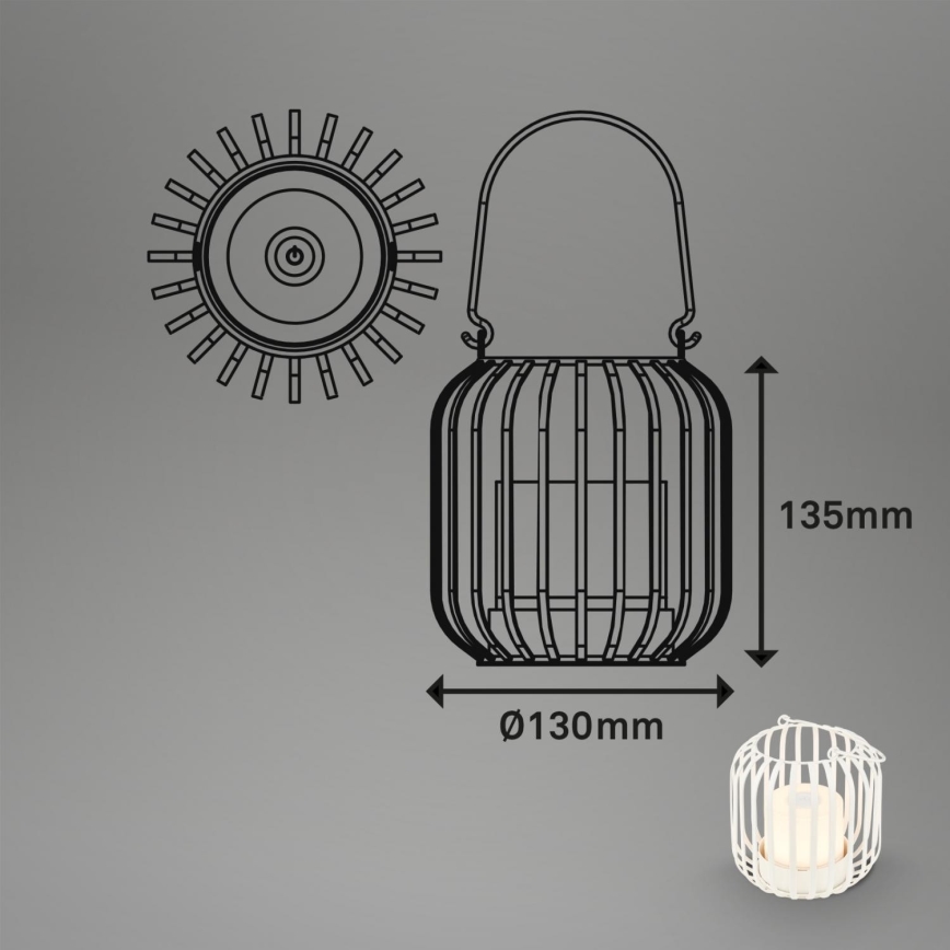 Brilo - LED Ljusreglerad uppladdningsbar utomhus bordslampa LED/2W/5V IP44 vit