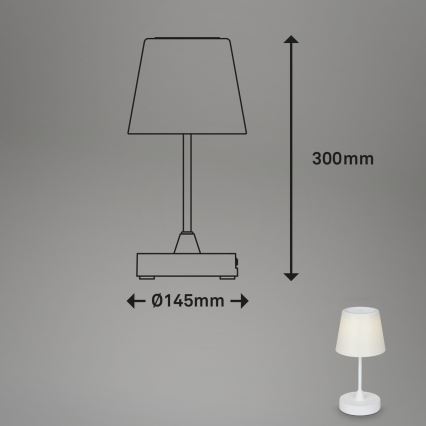 Brilo - LED Ljusreglerad uppladdningsbar utomhus bordslampa LED/3W/5V IP44 vit