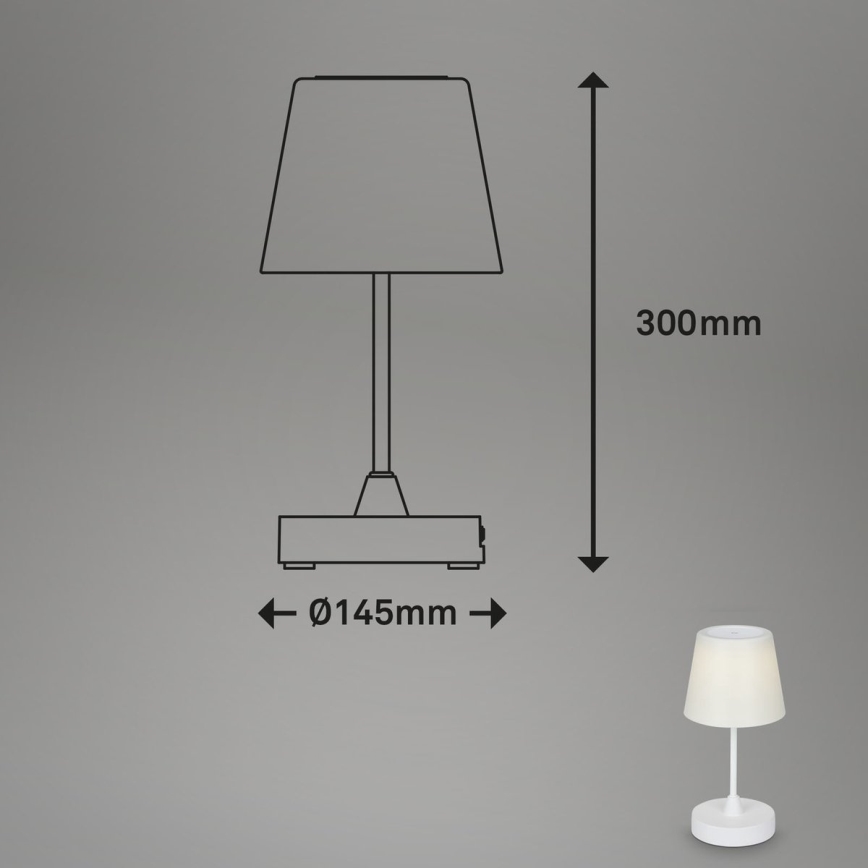 Brilo - LED Ljusreglerad uppladdningsbar utomhus bordslampa LED/3W/5V IP44 vit