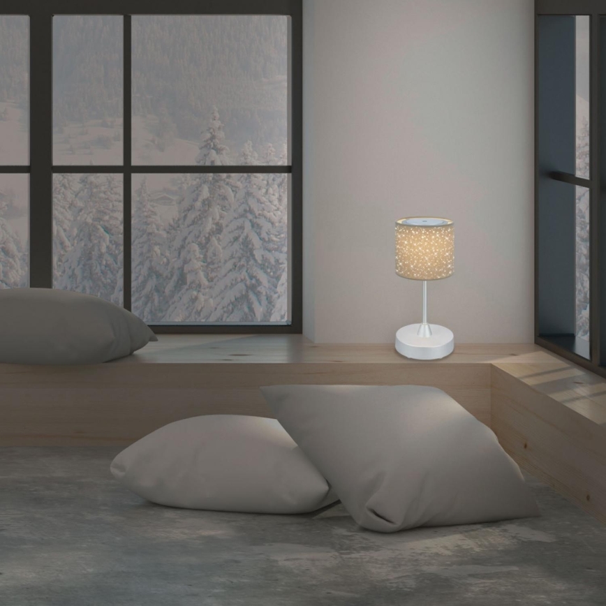 Brilo - LED Ljusreglerad uppladdningsbar utomhus bordslampa LOLE LED/3W/5V 2000mAh IP44 silver/beige